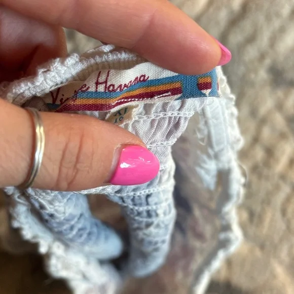 Vintage Havana Lavender & White Smocked Strapless top - Picture 3 of 3